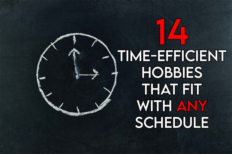 This image features the relevant title regarding time-efficient hobbies and an evocative image of a clock