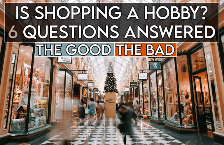 this image features the relevant article title regarding shopping as a hobby and includes an evocative image of a shopping mall