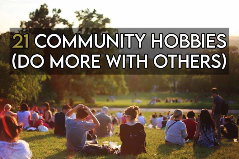 This image features the relevant article title about community hobbies and includes an evocative image of people gathering at a communal event