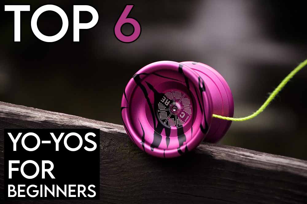 this image features the relevant article title about the best yoyos for beginners and includes an evocative image of a yoyo