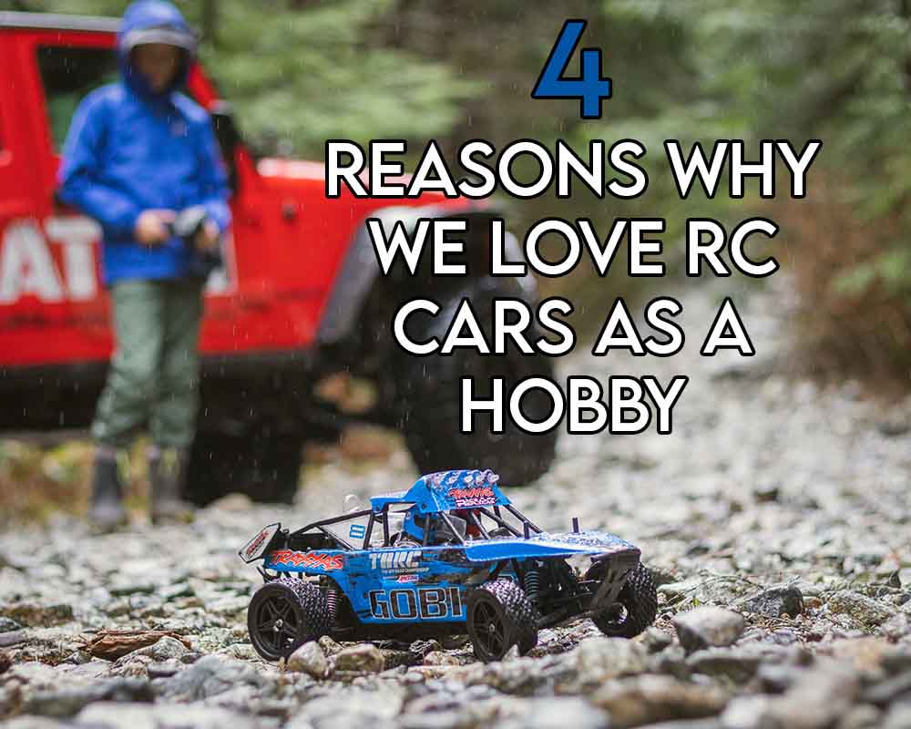 this image features the relevant article title discussing rc cars as a hobby and features an evocative image of a person driving an RC car
