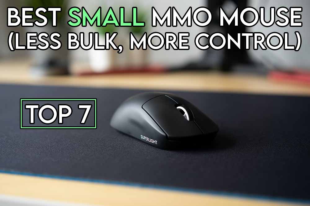this image features the relevant article title about the best mmo mouse for small hands and also features an evocative image of a small mouse