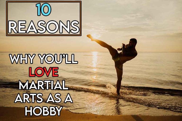 This image features the relevant article title about why we think you'll love martial arts as a hobby and also includes an evocative image of a person practicing martial arts