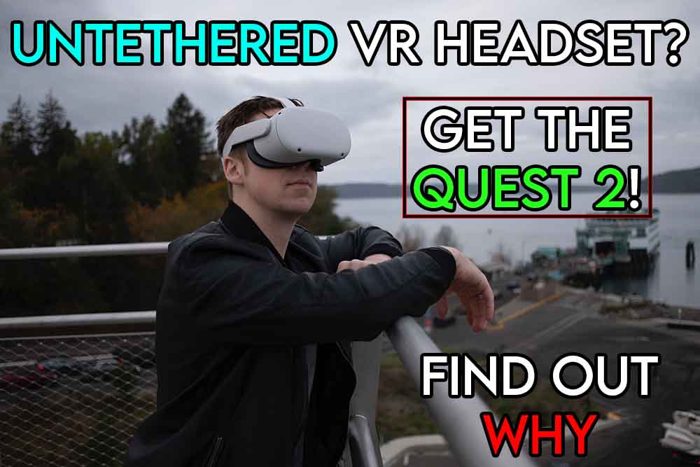 this image includes the relevant article title discussing vr headsets that don't need a PC to play on and also explains why the quest 2 is the best headset to do that
