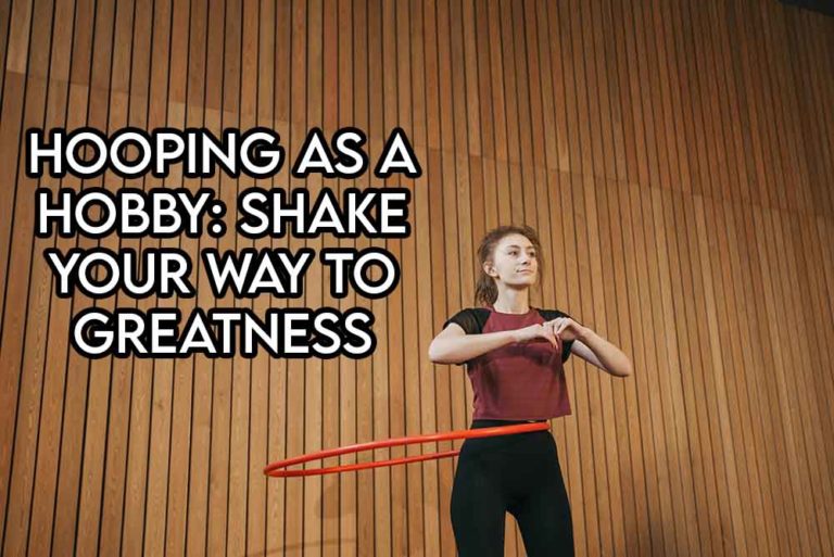 this image includes the relevant article title discussing hooping as a hobby and also shows an evocative image of a woman using a hoop to exercise and have fun